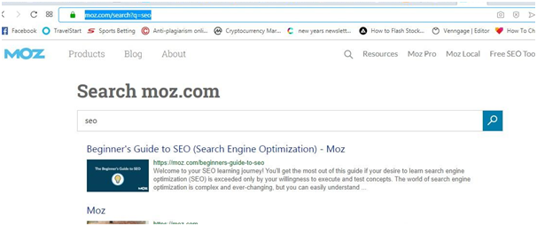 google analytics moz search result